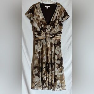 Coldwater Creek Cap Sleeve Floral Dress Size M